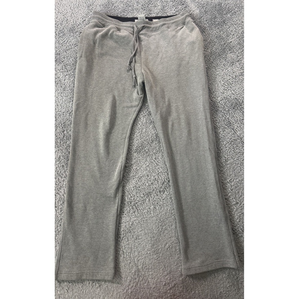 American Rag Mens Fleece Sweatpants Large Gray Drawstring Cotton Blend